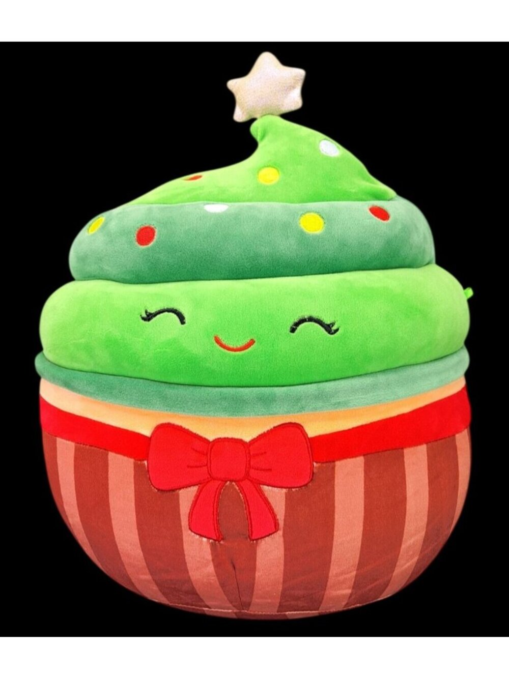 Squishmallows Myla Christmas Tree Cupcake Plush Holiday Pillow Bow Star 13" Cake